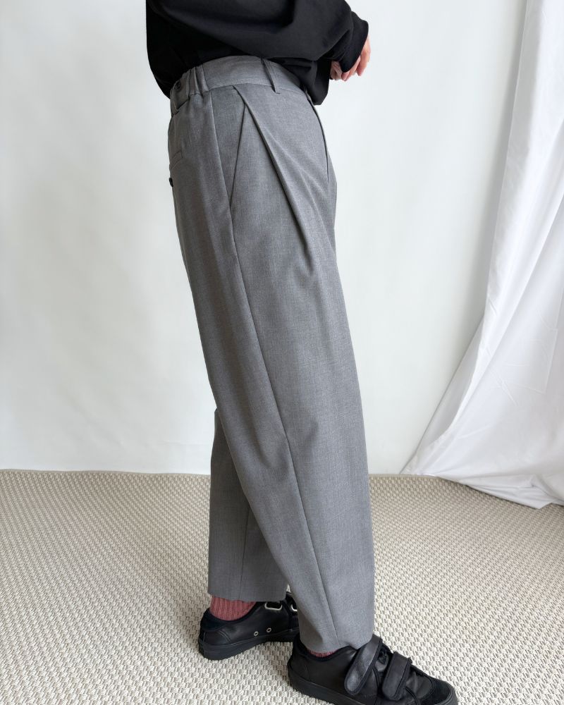 SAND-TRO Tucked Wide Pants in Gray