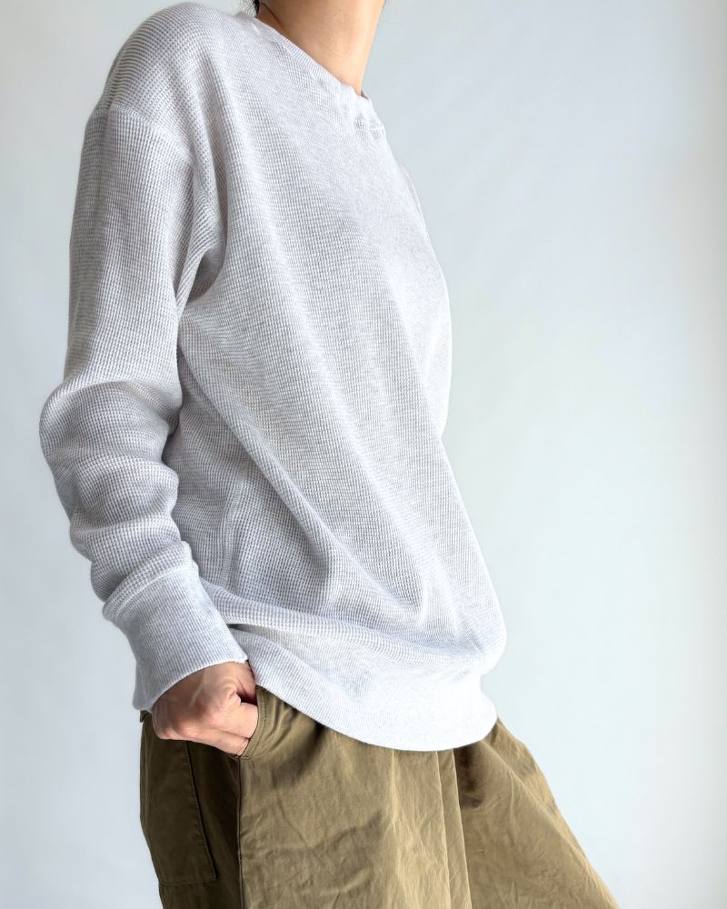 Waffle Long Sleeve Tee in OatmealGray