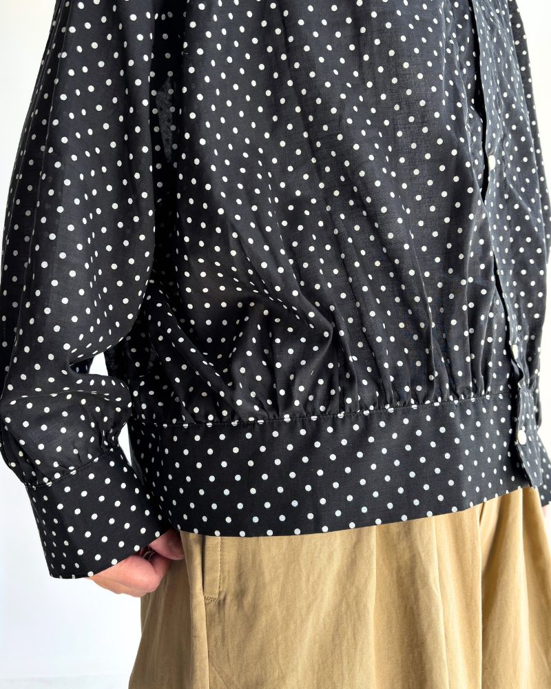 Gathered Blouse in SumikuroDot
