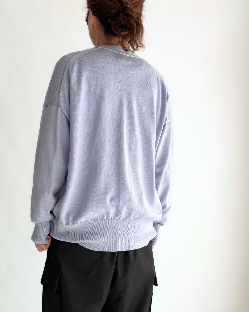 Merino Daddy Cardigan in Lavender