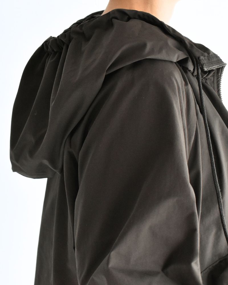 Oversized Hooded Jacket in Brown