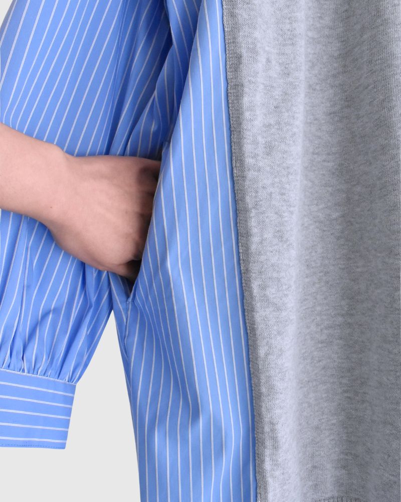 Knit vest layered striped shirt dress 'APOLU' in Saxe