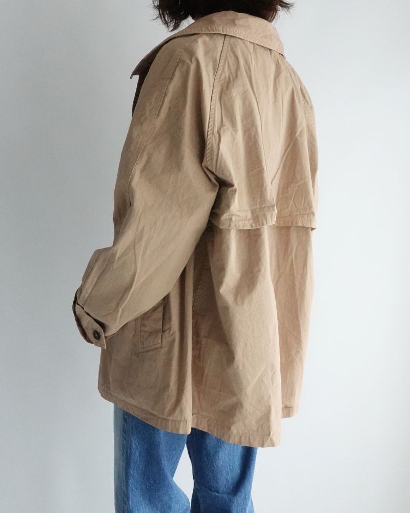 Balmacaan Short Coat in GrayKhaki