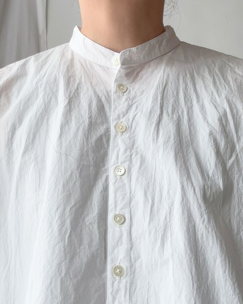 BAND COLLAR BIG SHIRT in White