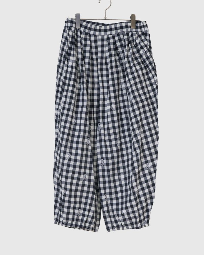 [Pre-order] S/S G1148 ORIGINAL EMBROIDERY LACE GINGHAM ameri PANTS（End of January – early February）