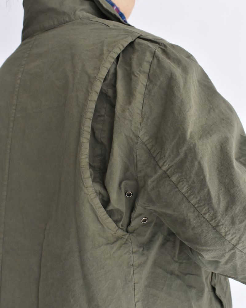 Garment Dye Short Coat in Khaki