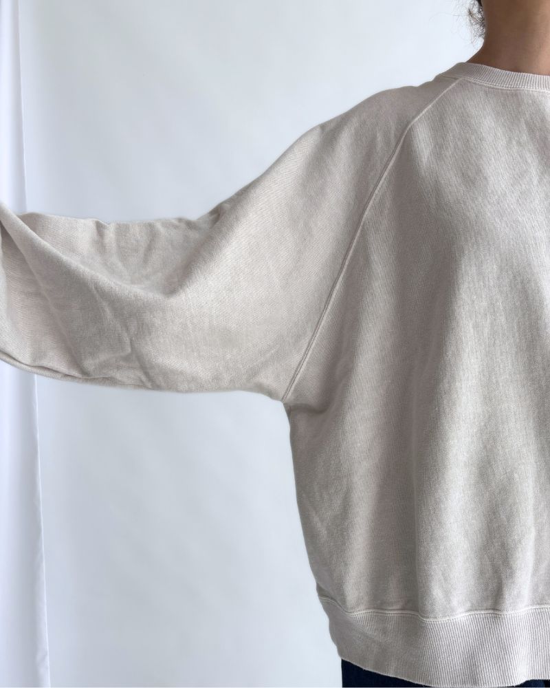 Pigment dye sweatshirt L/S in Ivory