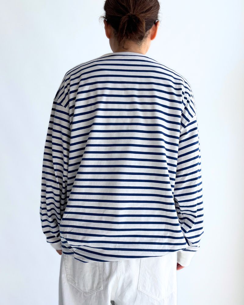 Tuck Cocoon T-shirt in Blue/White