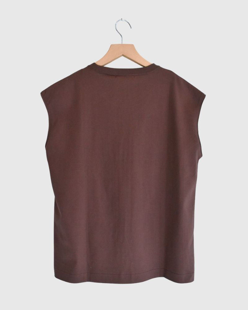 CALM French Sleeve T-shirt in Brown