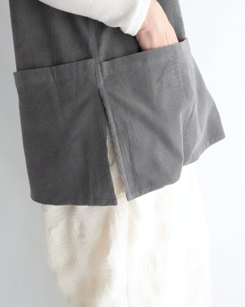 Work Pullover Vest (Corduroy) in Gray