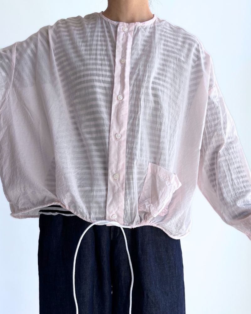 Hem Cord Adjustment Shirt in Pink