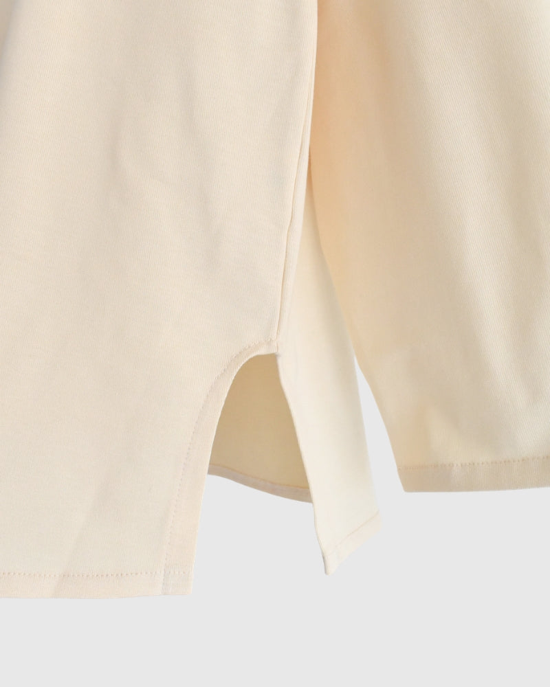 Giza Cotton Basque T-Shirt in Ivory