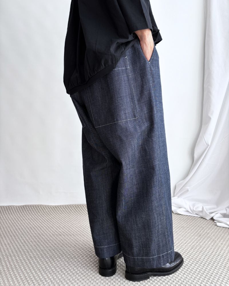 Big Pocket Wide Pants in Indigo