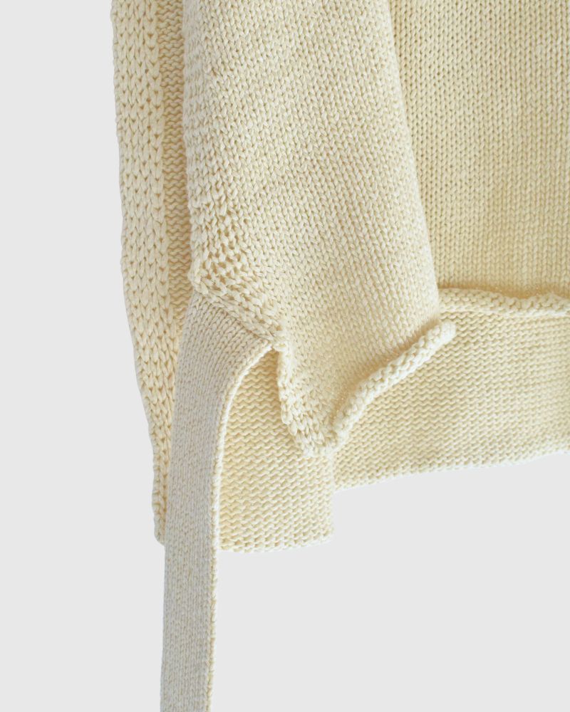 Ribbon knit vest in Ivory