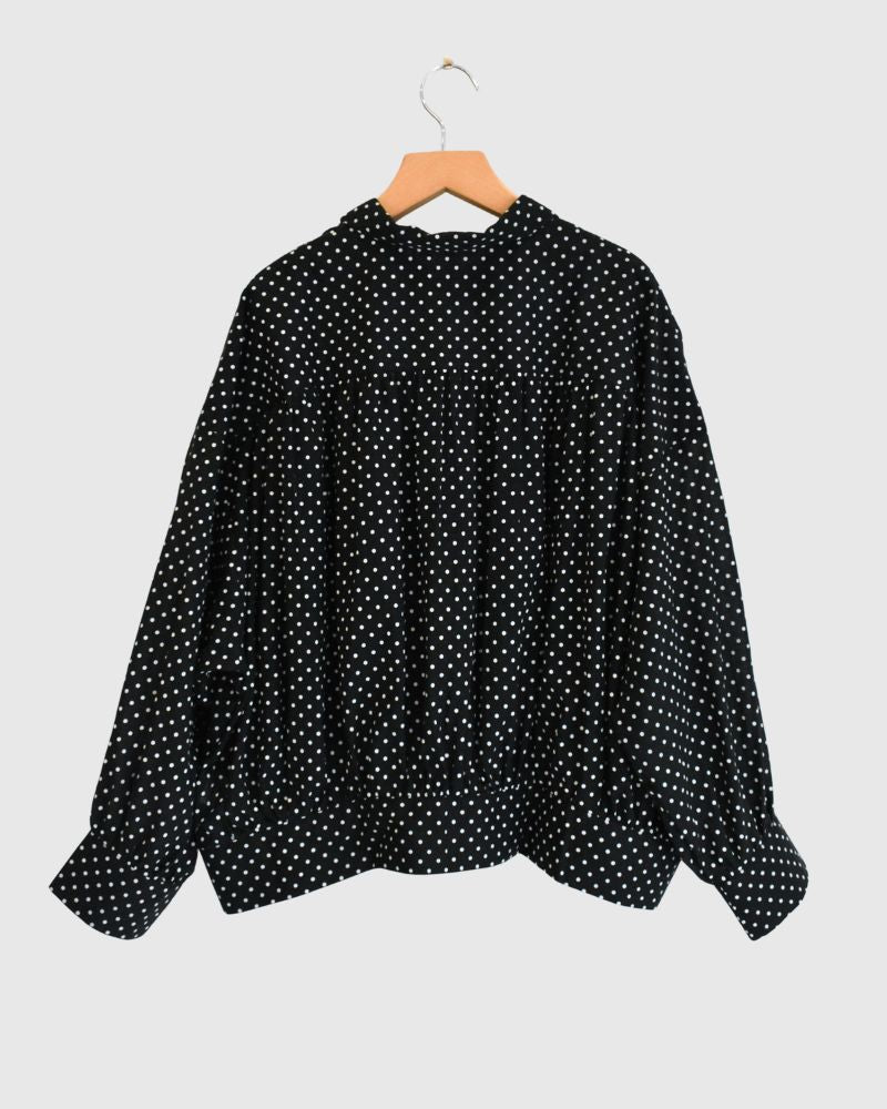 Gathered Blouse in SumikuroDot