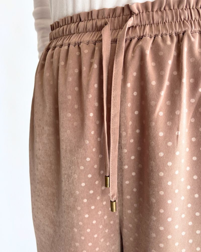 Embossed dot pants 'SONK' in Beige
