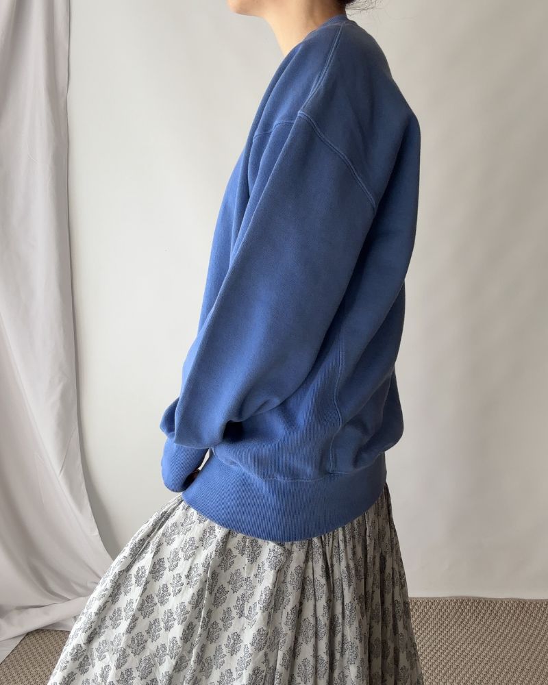 FRENCH TERRY PIGMENT PULLOVER in Blue