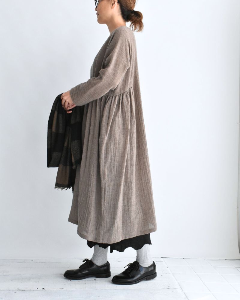 Side Gathered Dress in Mocha