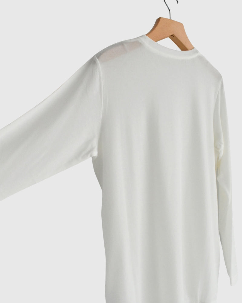 Sheer Jersey Crewneck in White