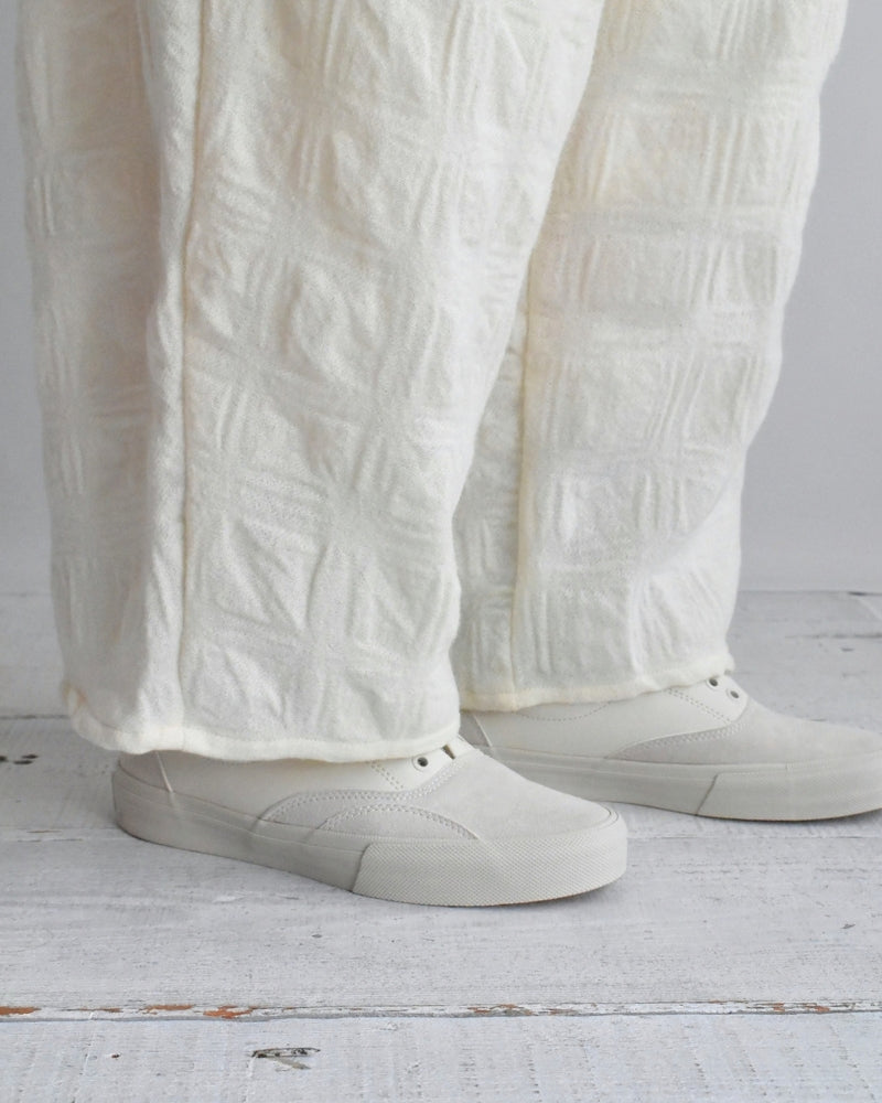 Wool Check Pants in Ivory