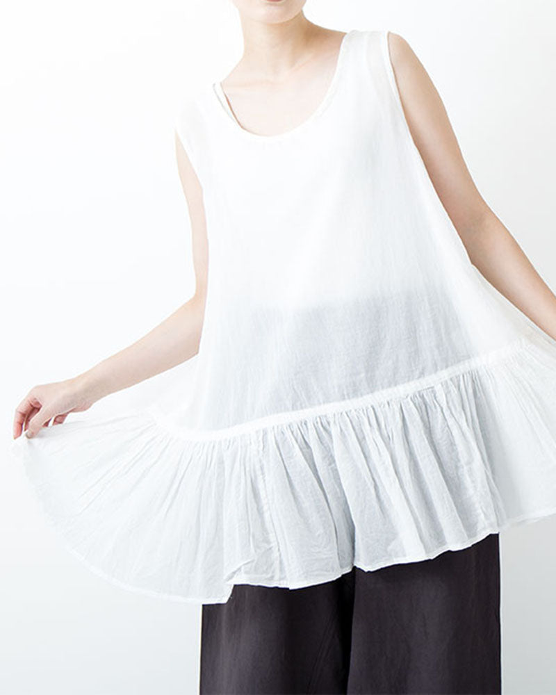 Frill Inner Tunic in White