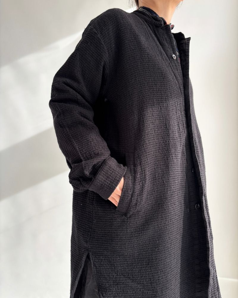 Stand Collar Shirt in Black