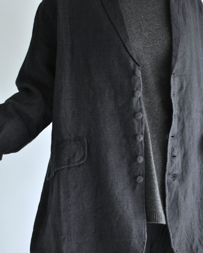 Handwoven 40 Linen Jacket in DarkNavy