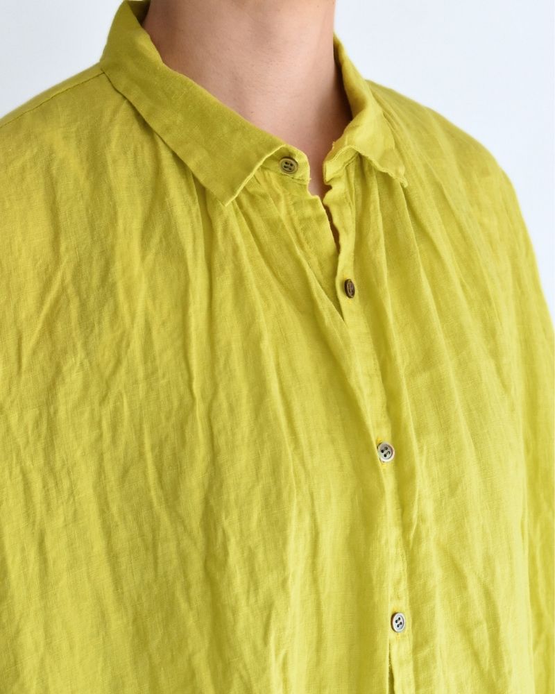 French Linen Dress in Yellow