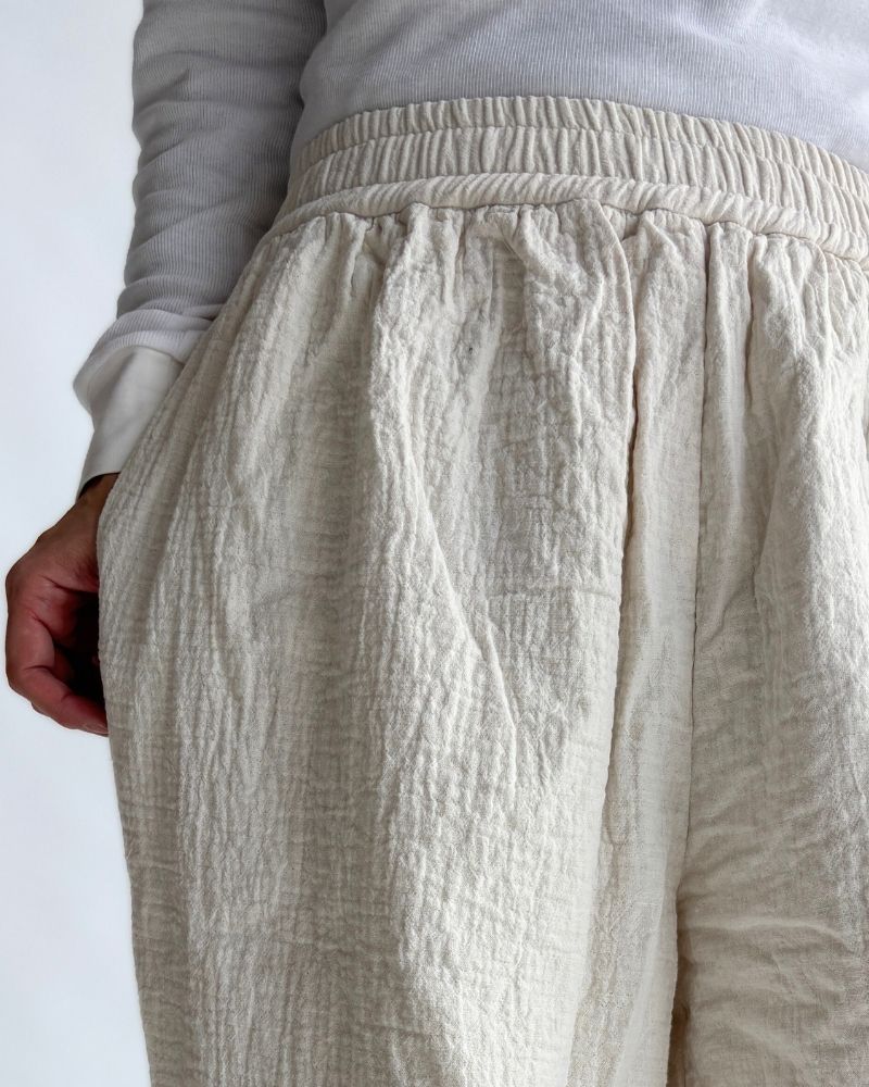 Original Random Stripe Quilted Nouveau Pants in Kinari