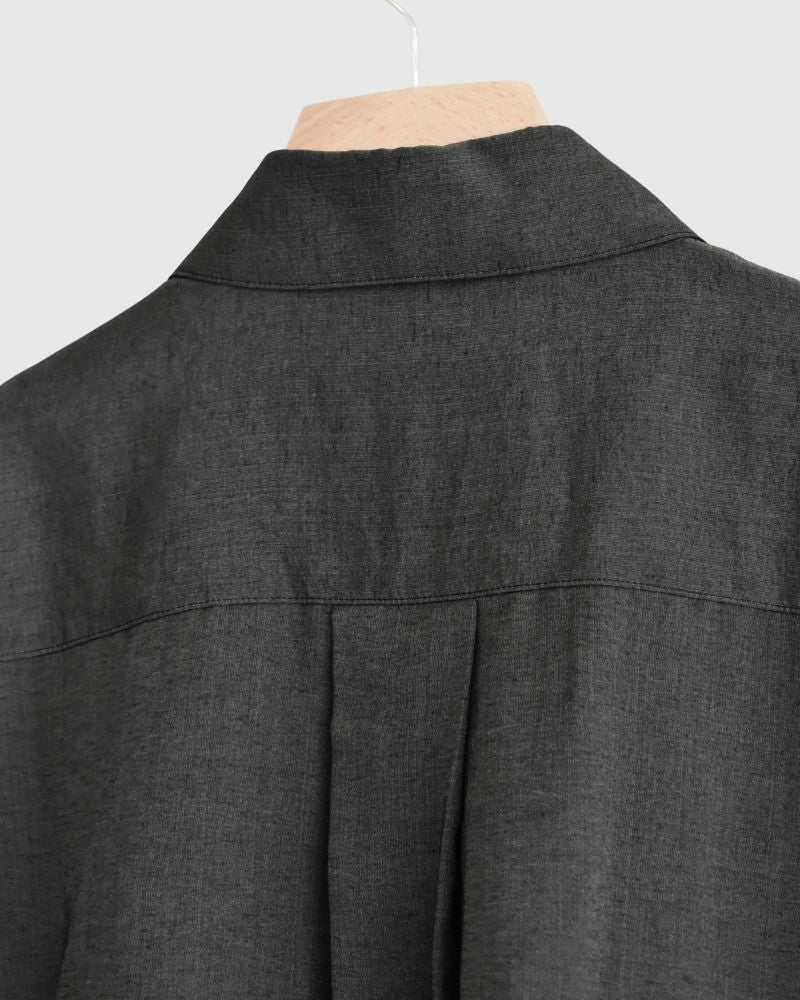 DORIS-SILK Frill Blouse in Black
