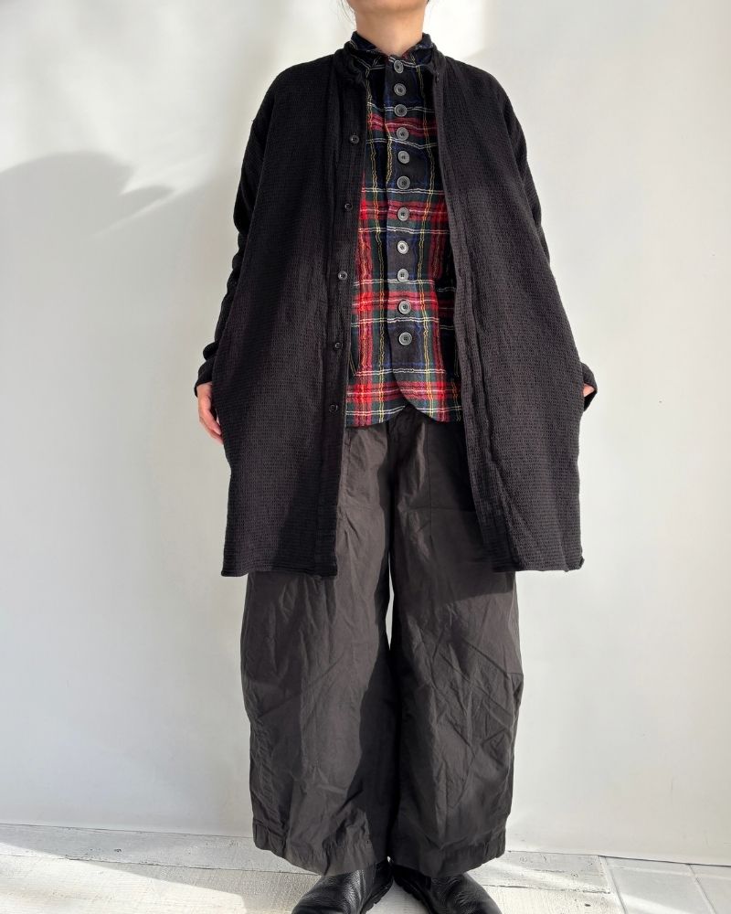 Stand Collar Shirt in Black