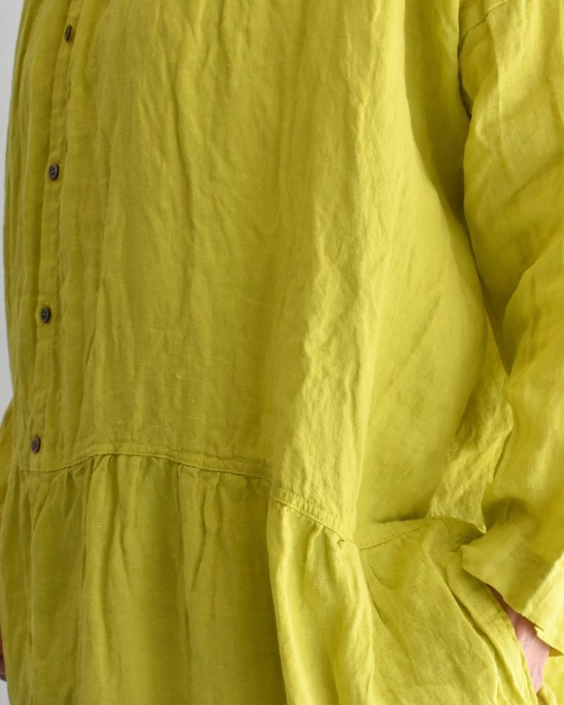 French Linen Dress in Yellow