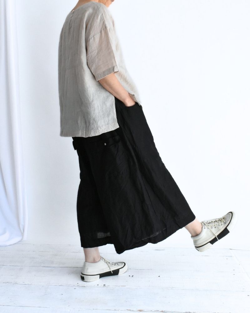 Handwoven 60x60 Linen Pullover Shirt in LightGray