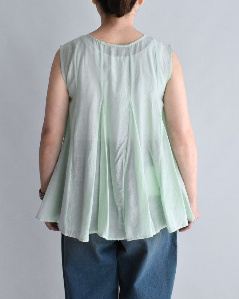 Silk cotton gusset 2-way tank top in LightGreen