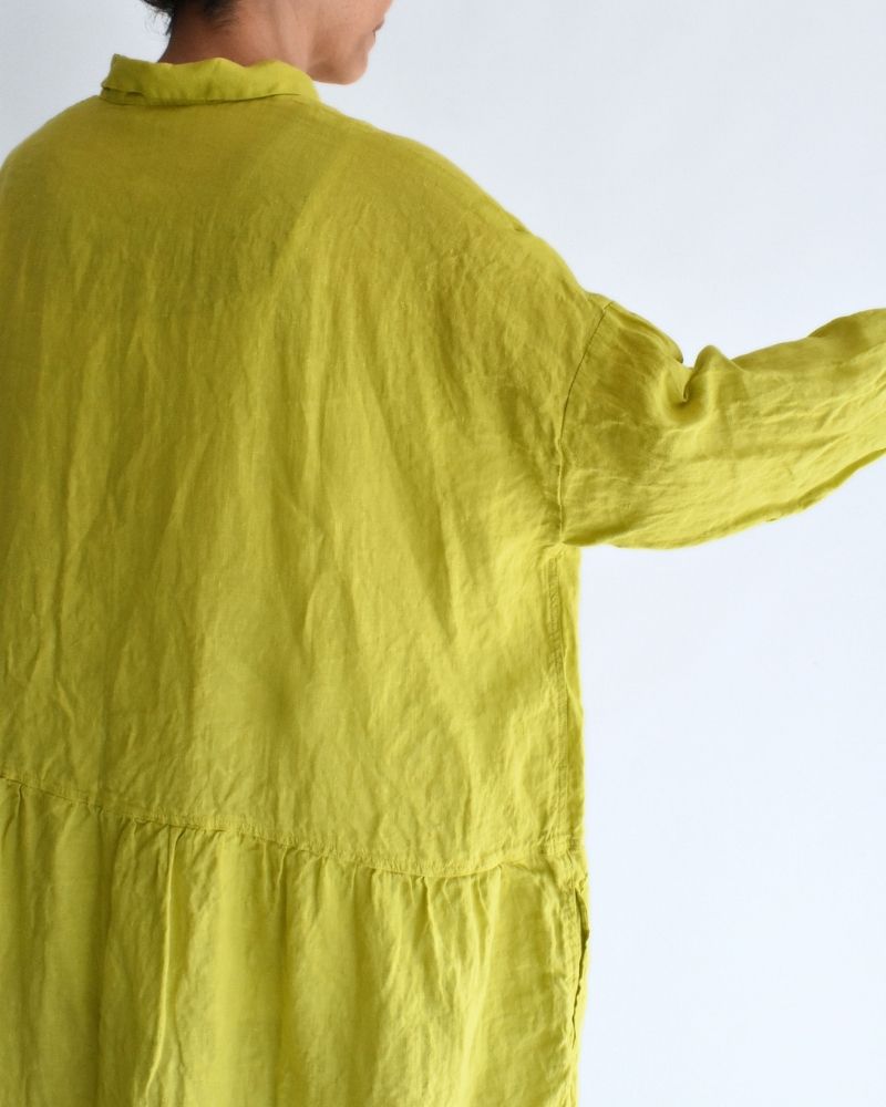 French Linen Dress in Yellow