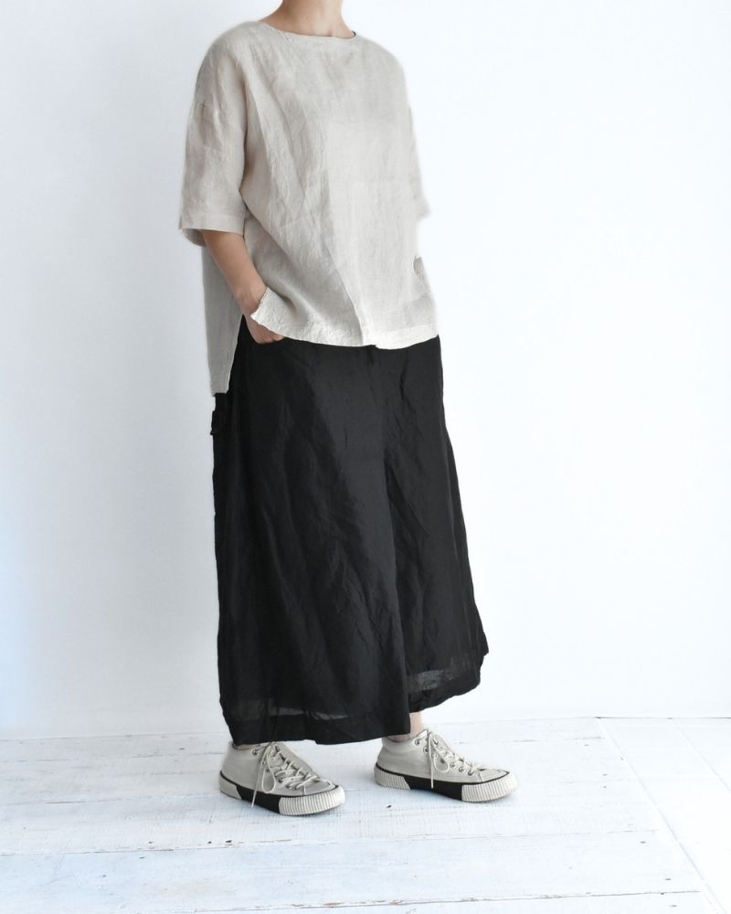 Handwoven 60x60 Linen Pullover Shirt in LightGray
