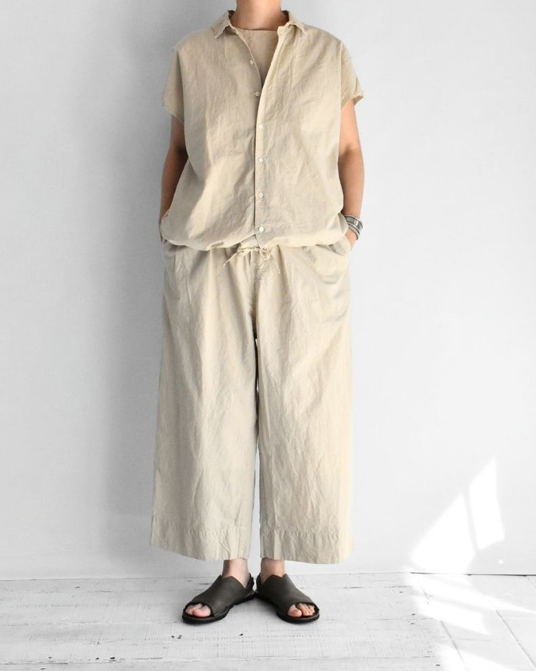 Shrink French Sleeve Shirt in Beige