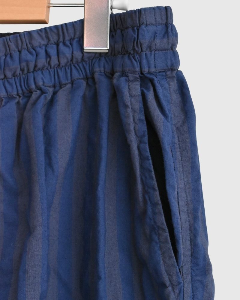 POPLIN WIDE STRIPE (OVERDYE) EASY PANTS in PurpleNavy
