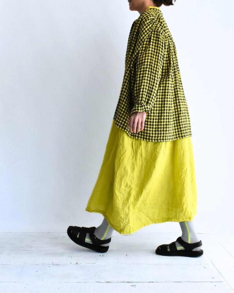 French Linen Dress in Yellow