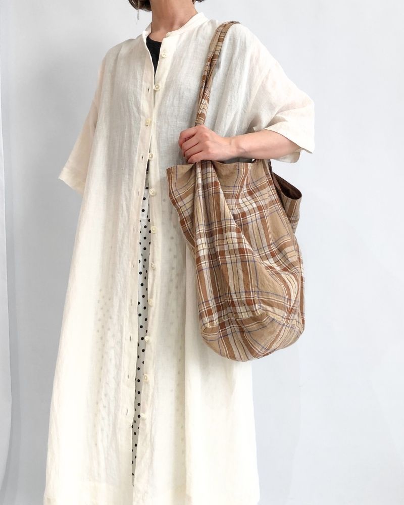 LINEN TARTAN CHECK BAG Check/C