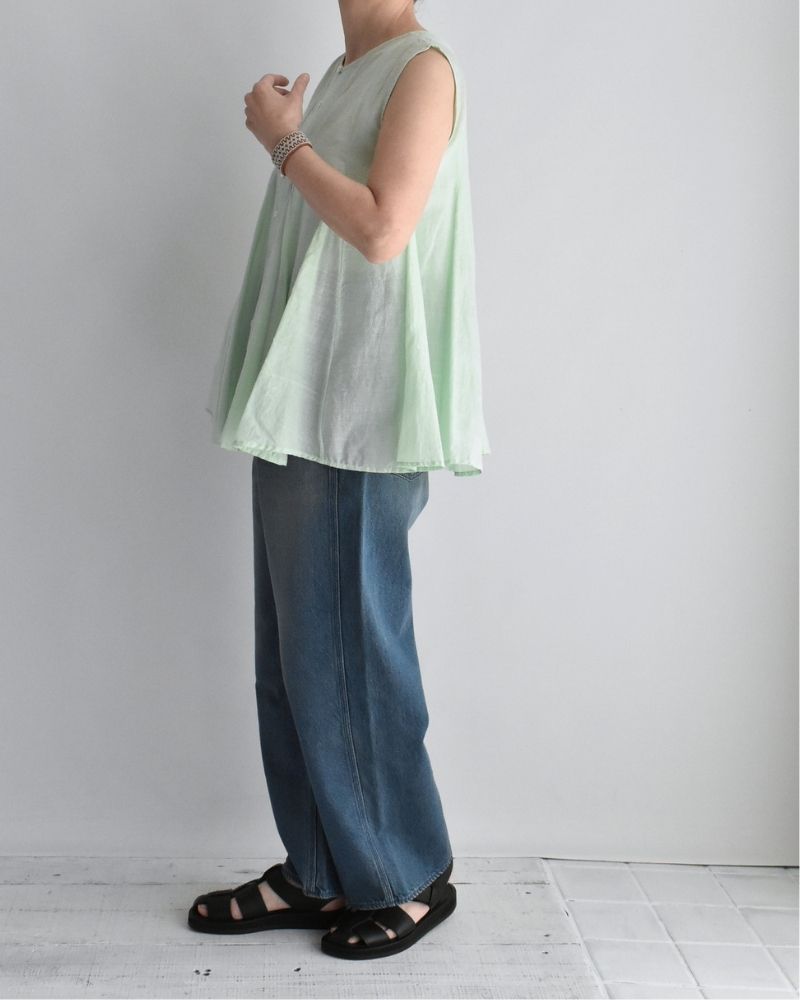 Silk cotton gusset 2-way tank top in LightGreen