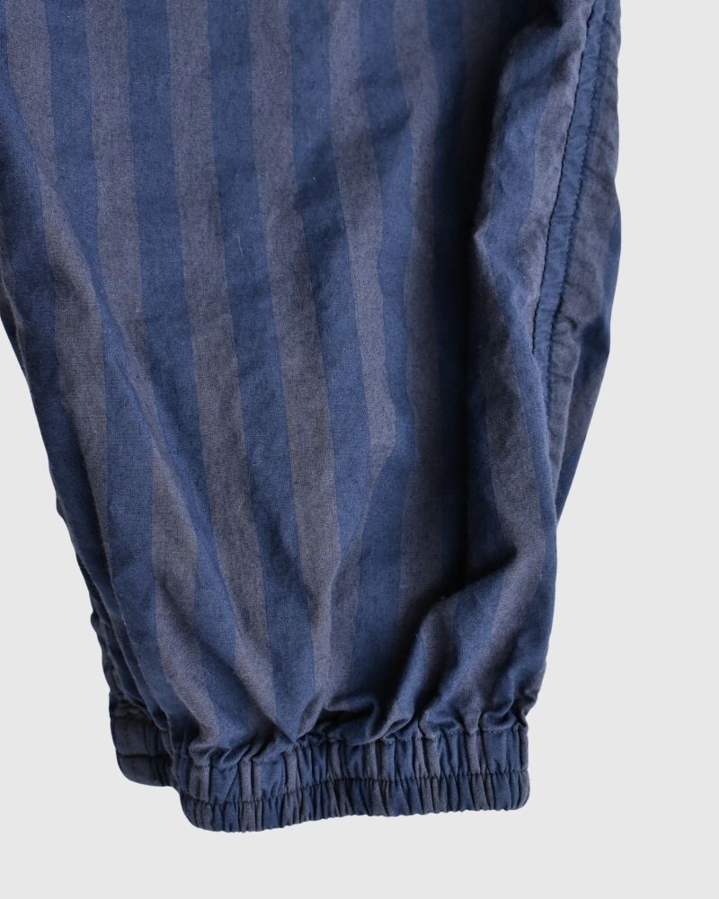 POPLIN WIDE STRIPE (OVERDYE) EASY PANTS in PurpleNavy