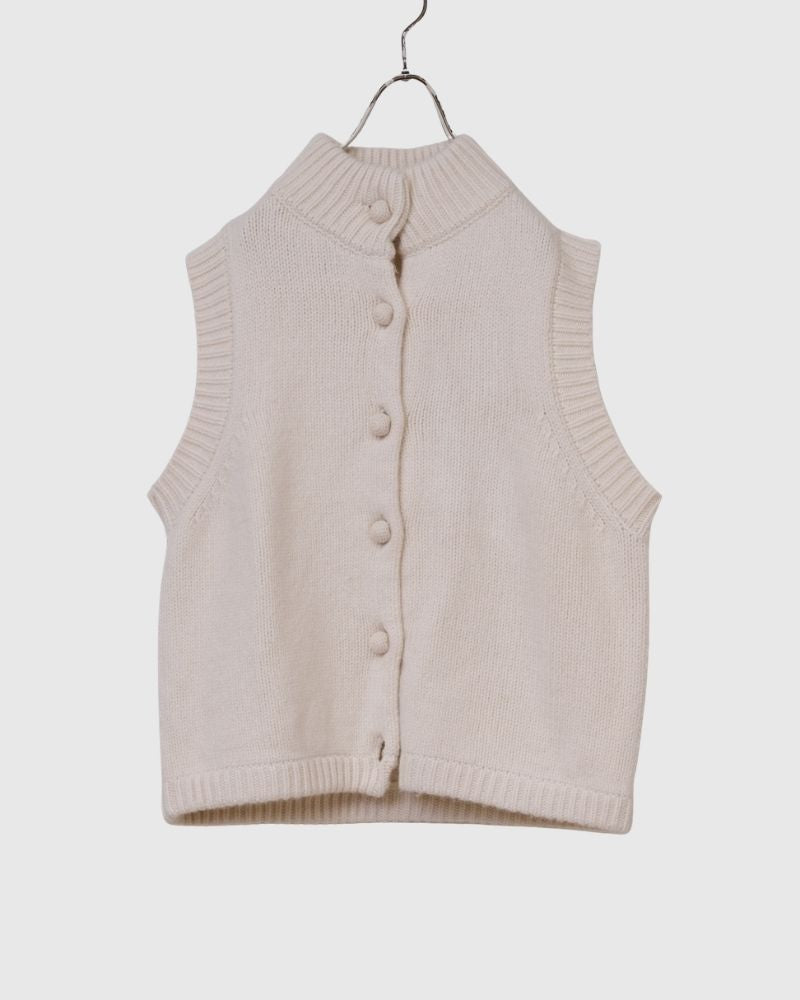 [Pre-order] F/W LA526 Basket Weave Button Knit Vest (Mid Oct - Late Oct)