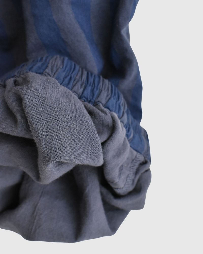 POPLIN WIDE STRIPE (OVERDYE) EASY PANTS in PurpleNavy