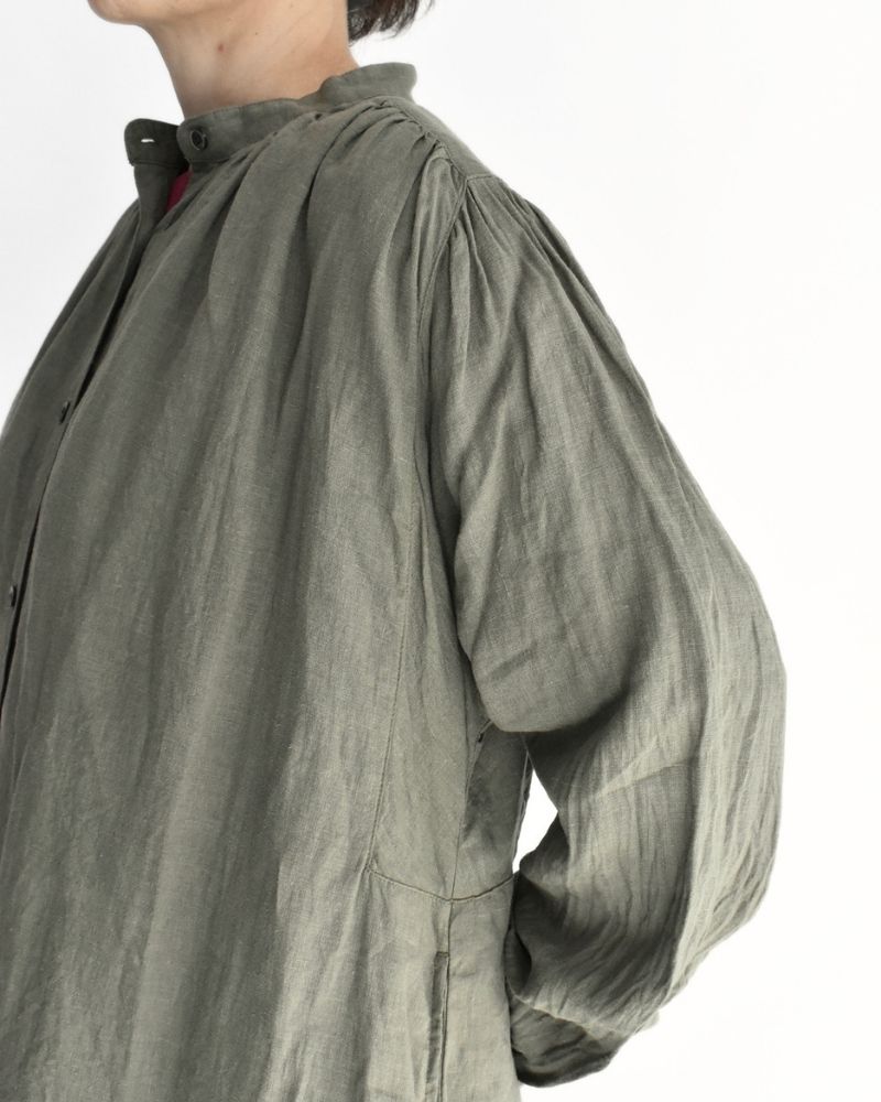 French Linen Dress in Khaki