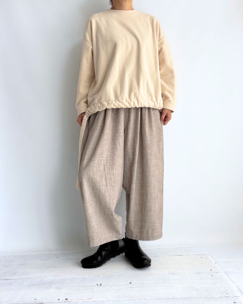 Loose silhouette easy pants 'PESH TR' in Light Beige