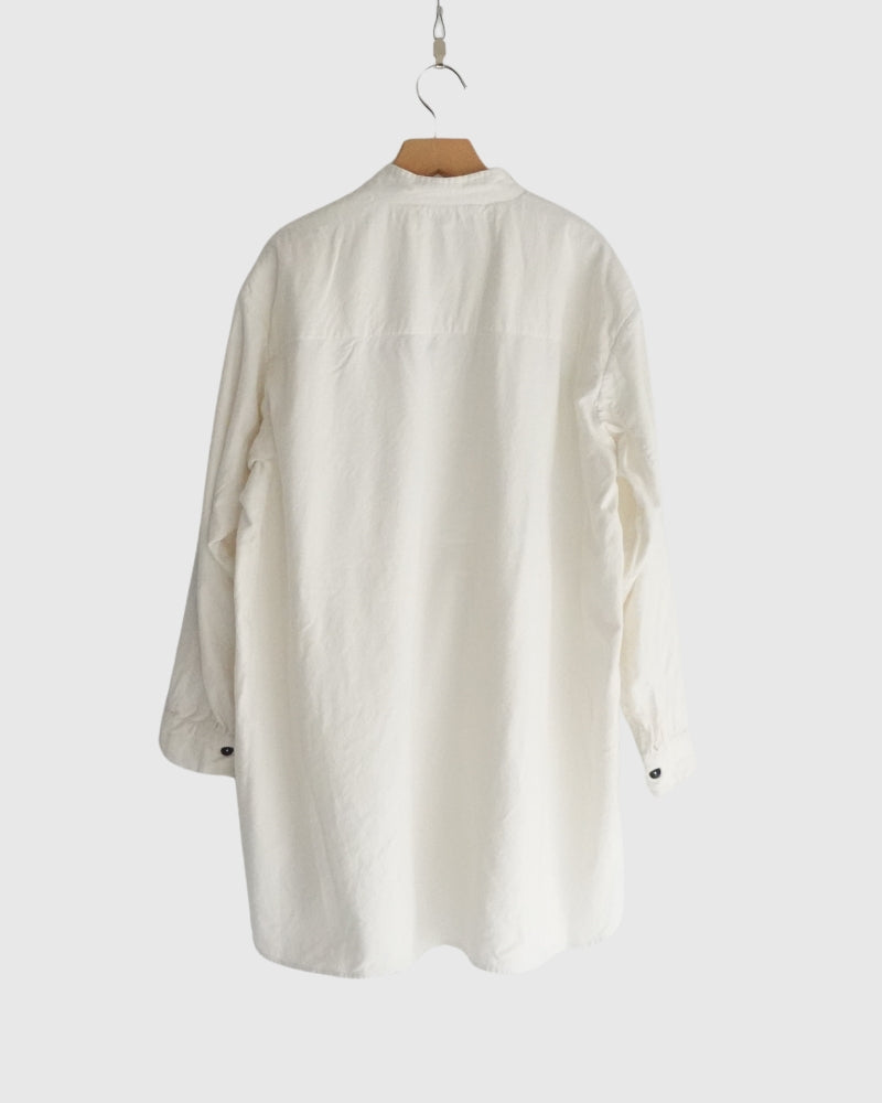 Stand Collar Shirt in White