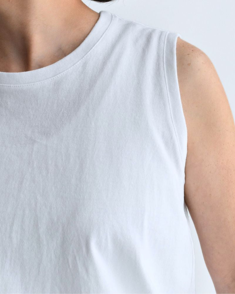 Sleeveless Drawstring T-shirt White