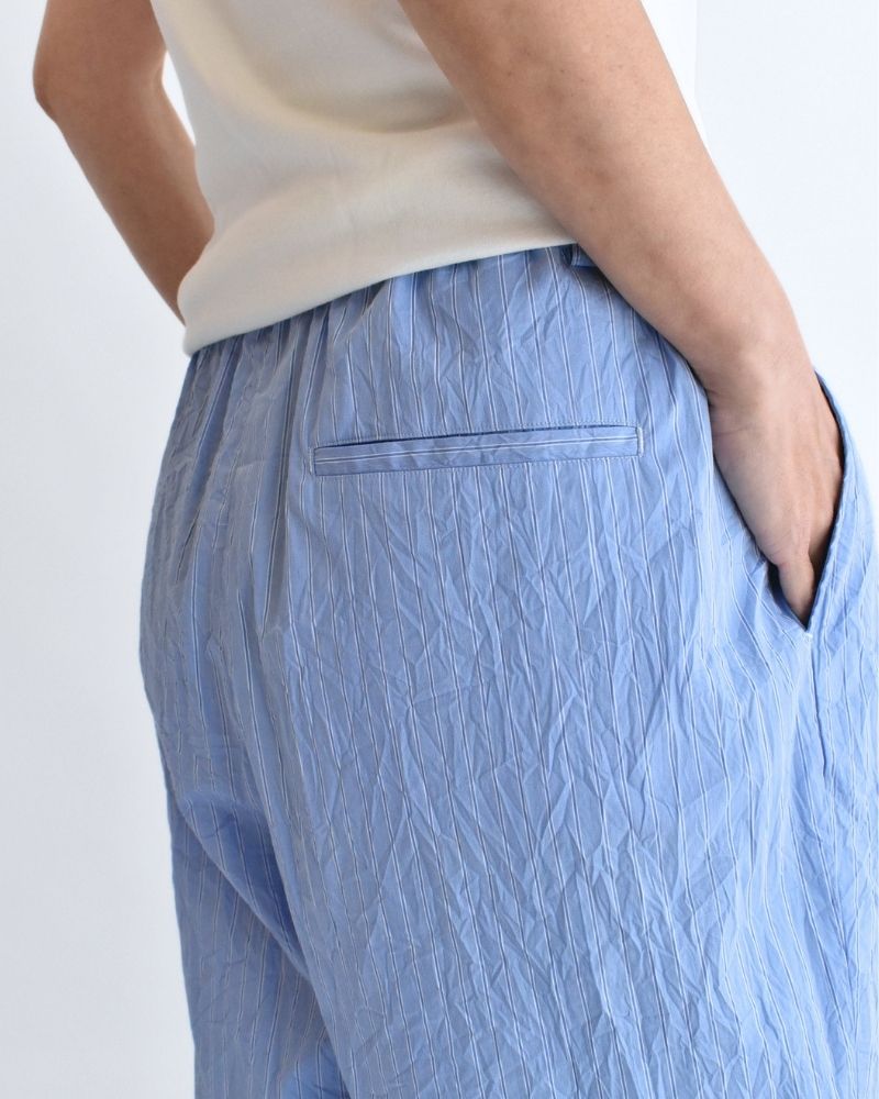 HAKU-CC Tuck Pants in SaxStripe