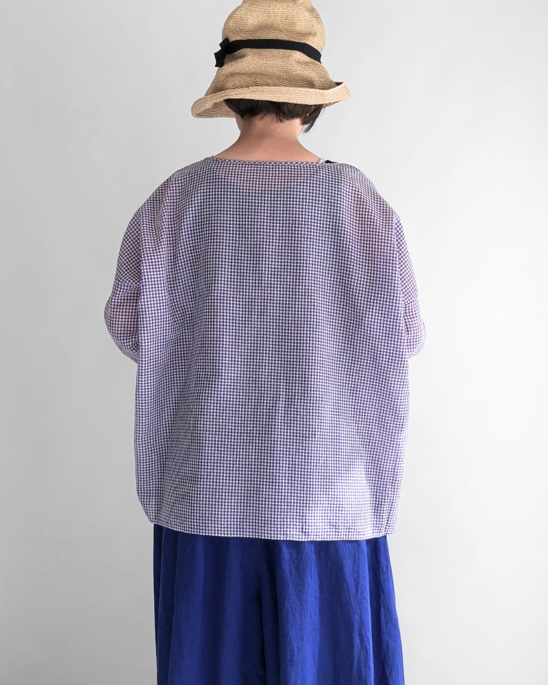 DROP SHOULDER SMOCK in OffWhite/Purple
